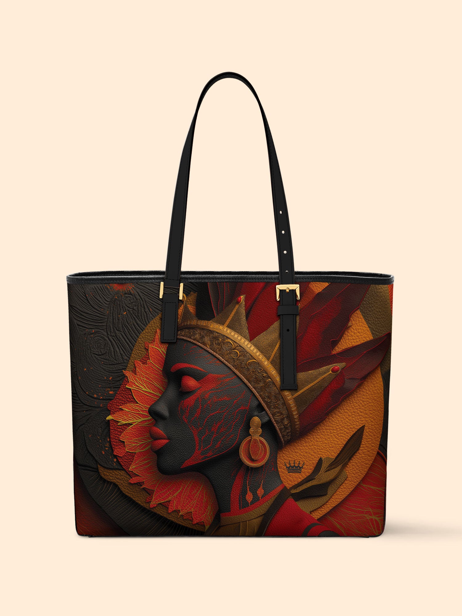 Fierce Crown Sleek Leather Tote QR0TD066
