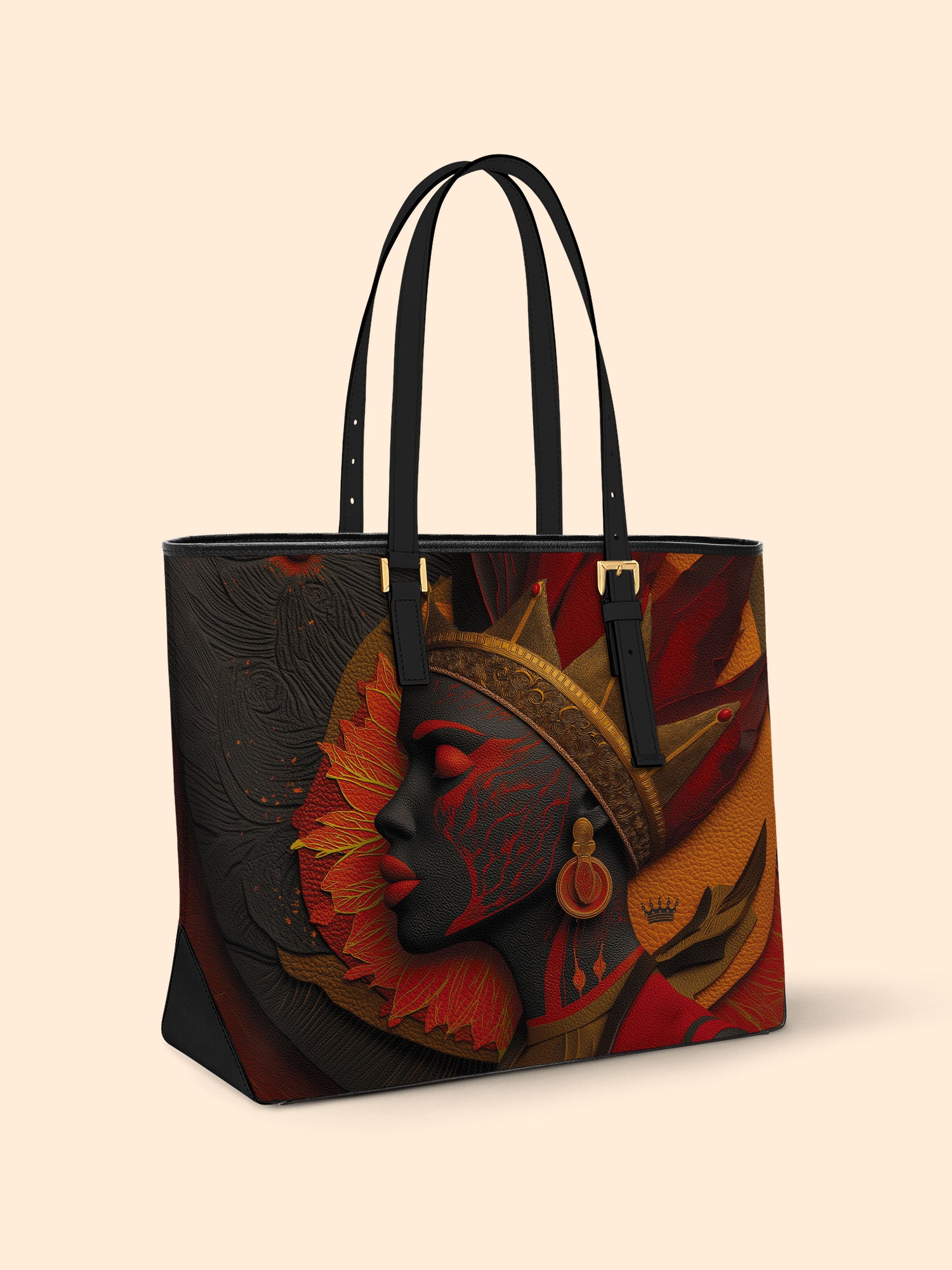 Fierce Crown Sleek Leather Tote QR0TD066