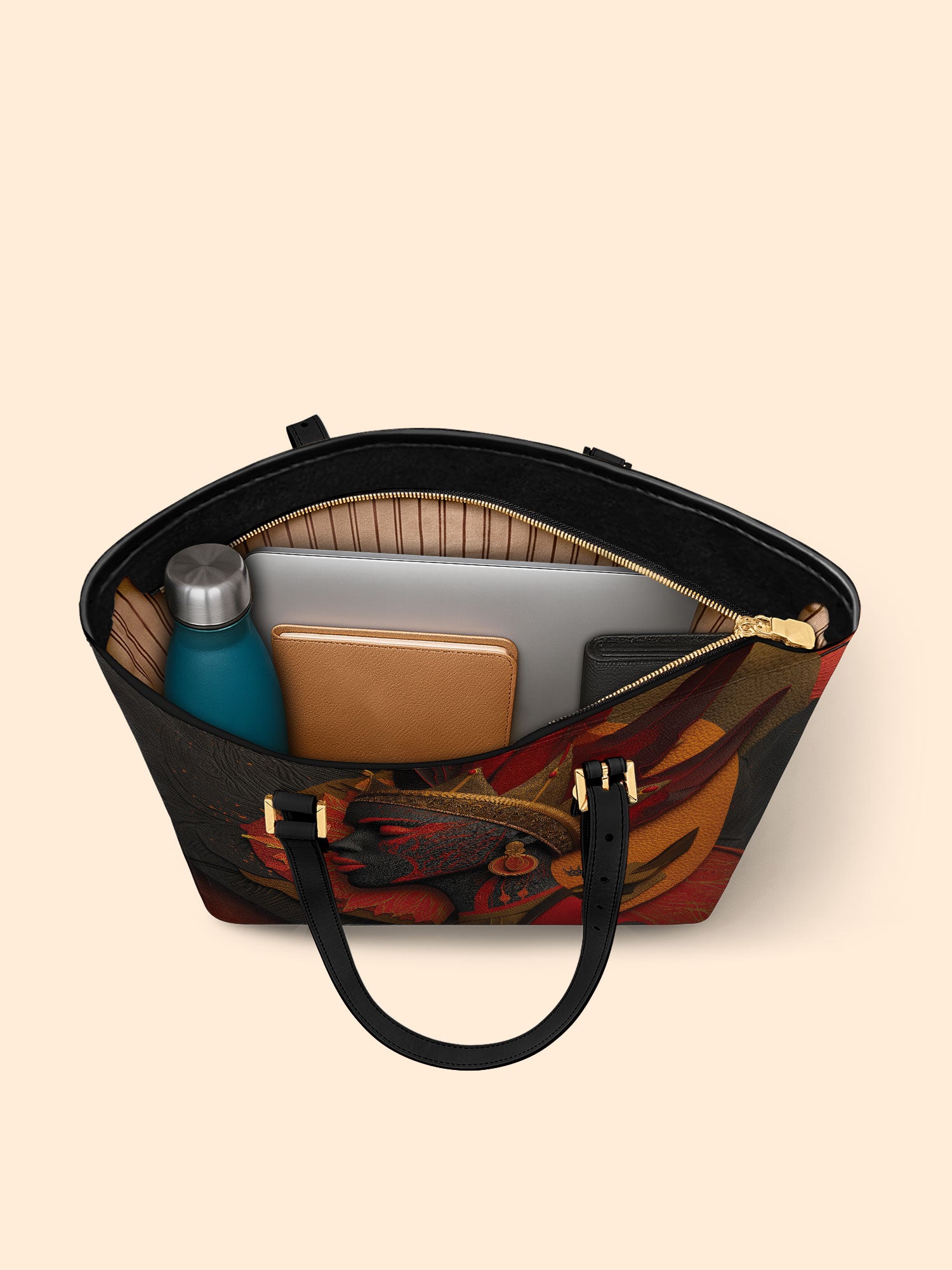 Fierce Crown Sleek Leather Tote QR0TD066