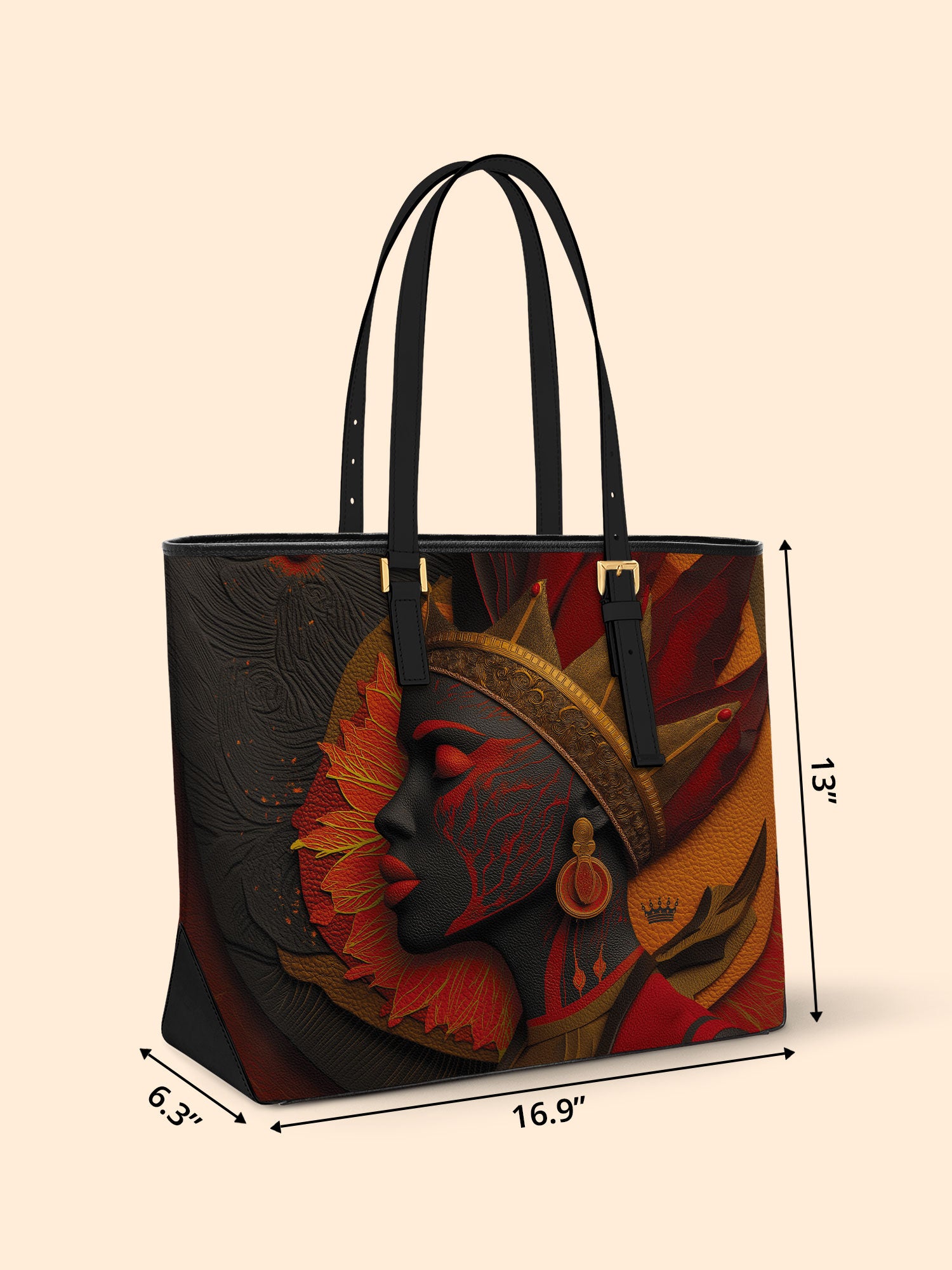 Fierce Crown Sleek Leather Tote QR0TD066