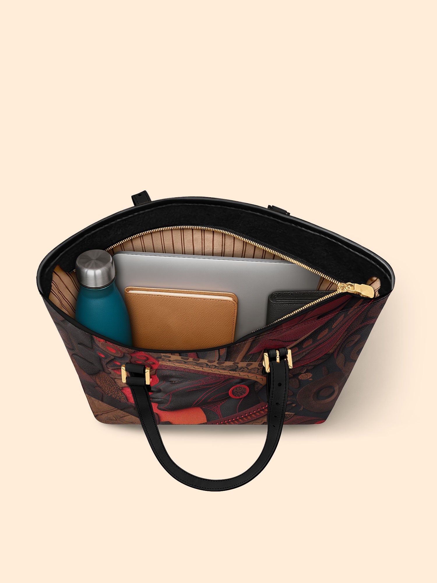 Flame & Fury Sleek Leather Tote QR0TD069