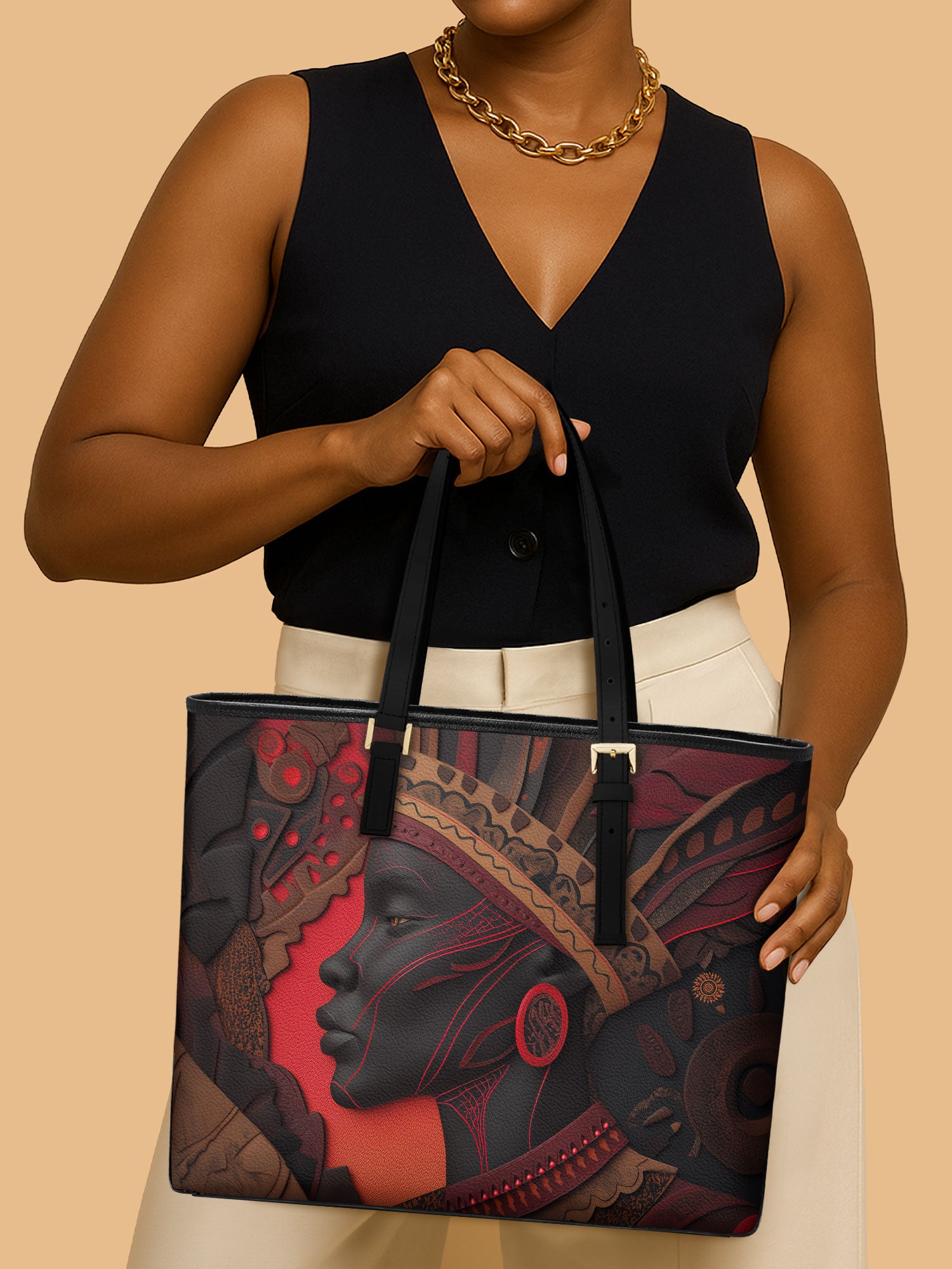 Flame & Fury Sleek Leather Tote QR0TD069