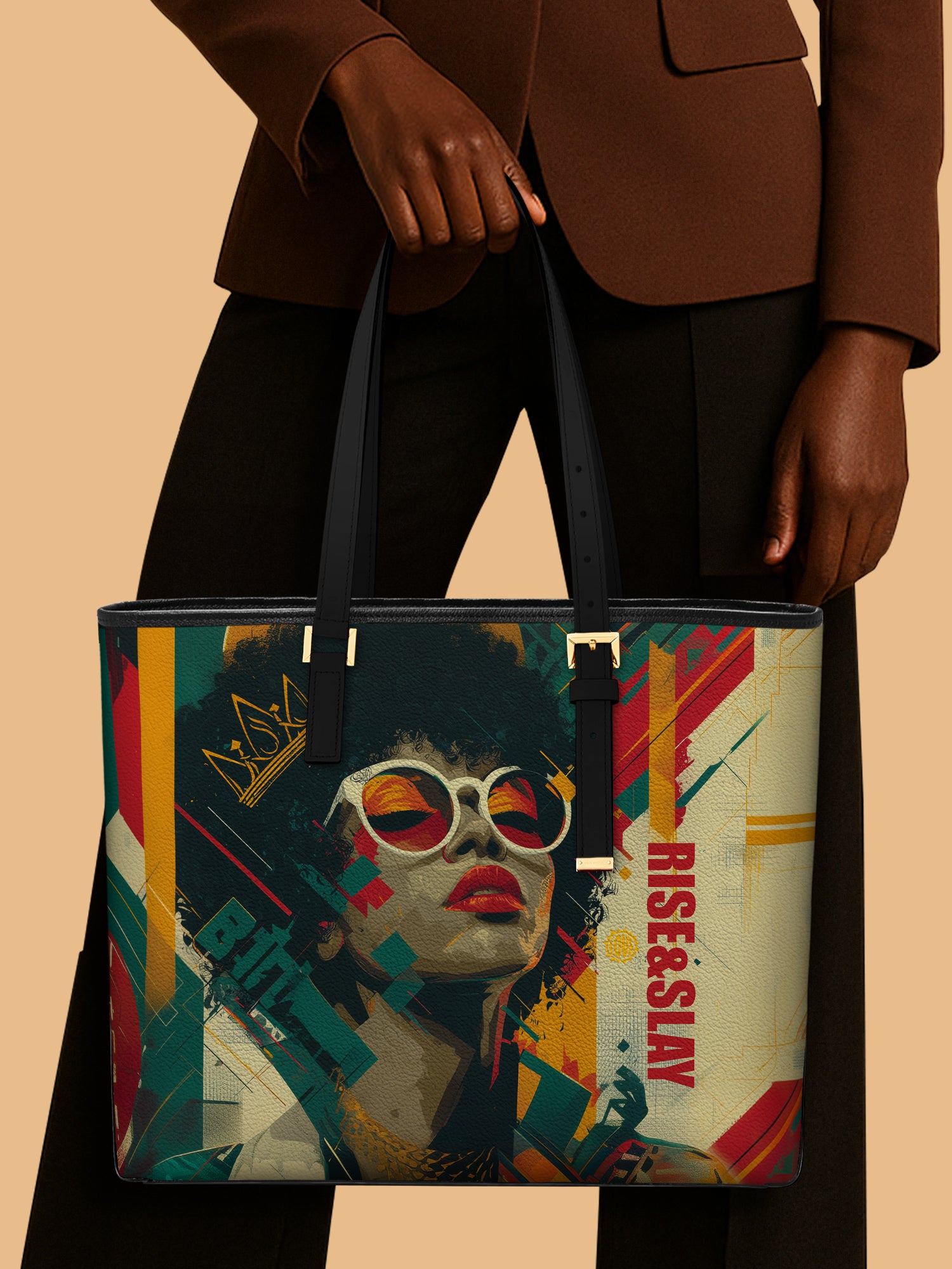 Funk & Flair Sleek Leather Tote QR0HH032