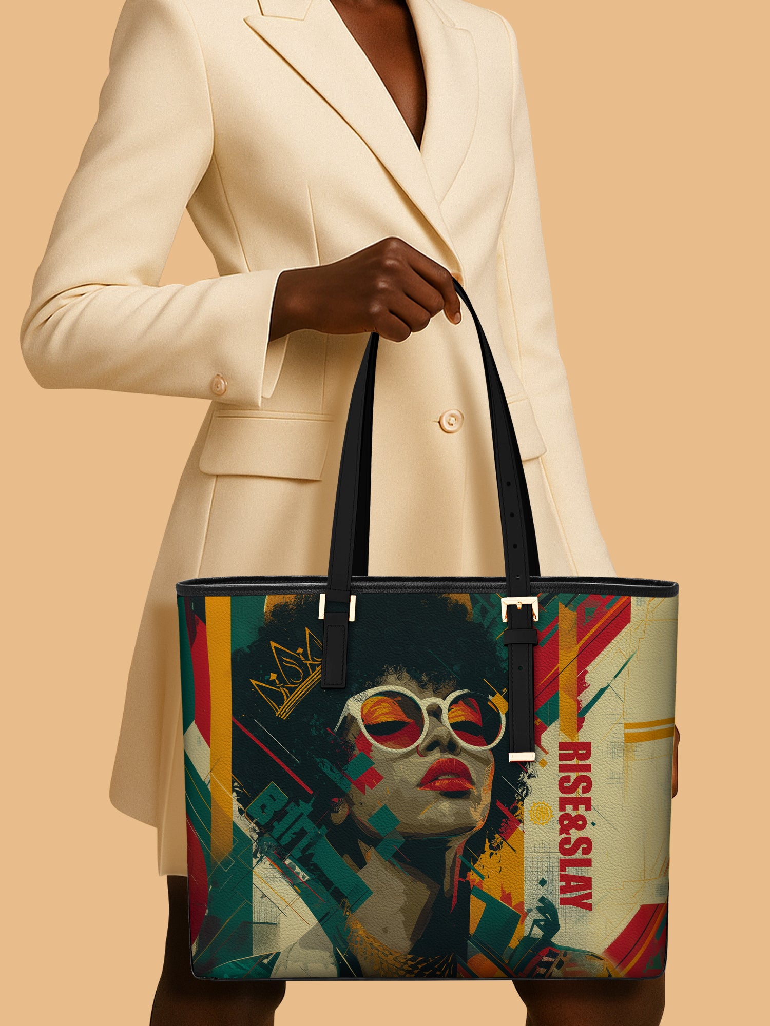 Funk & Flair Sleek Leather Tote QR0HH032