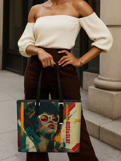 Funk & Flair Sleek Leather Tote QR0HH032