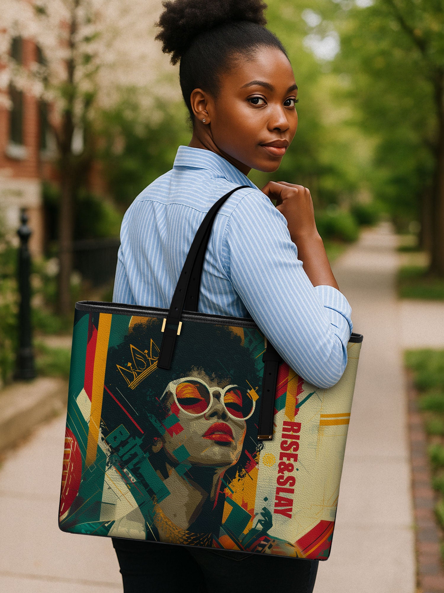 Funk & Flair Sleek Leather Tote QR0HH032