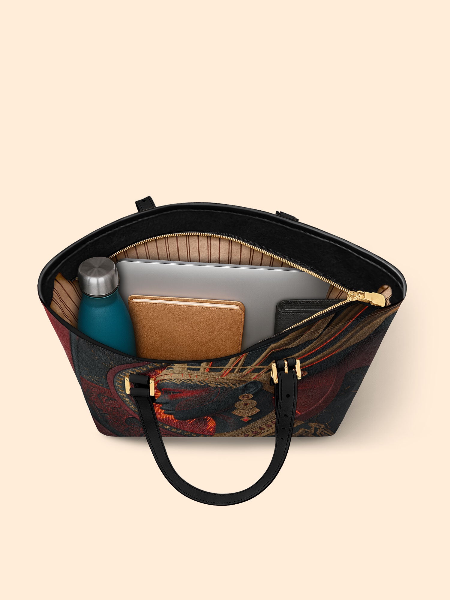 Rising Ember Sleek Leather Tote QR0TD070