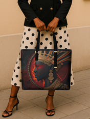 Rising Ember Sleek Leather Tote QR0TD070