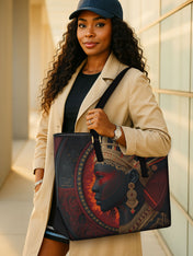 Rising Ember Sleek Leather Tote QR0TD070