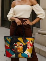 Afro-Pop Icon Classic Shopper Tote QR0HH034