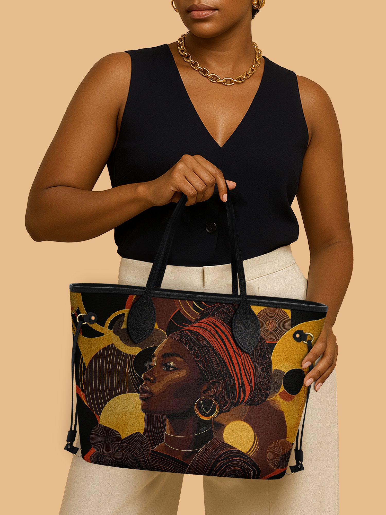 Ebony Beauty Classic Shopper Tote QR0XD315