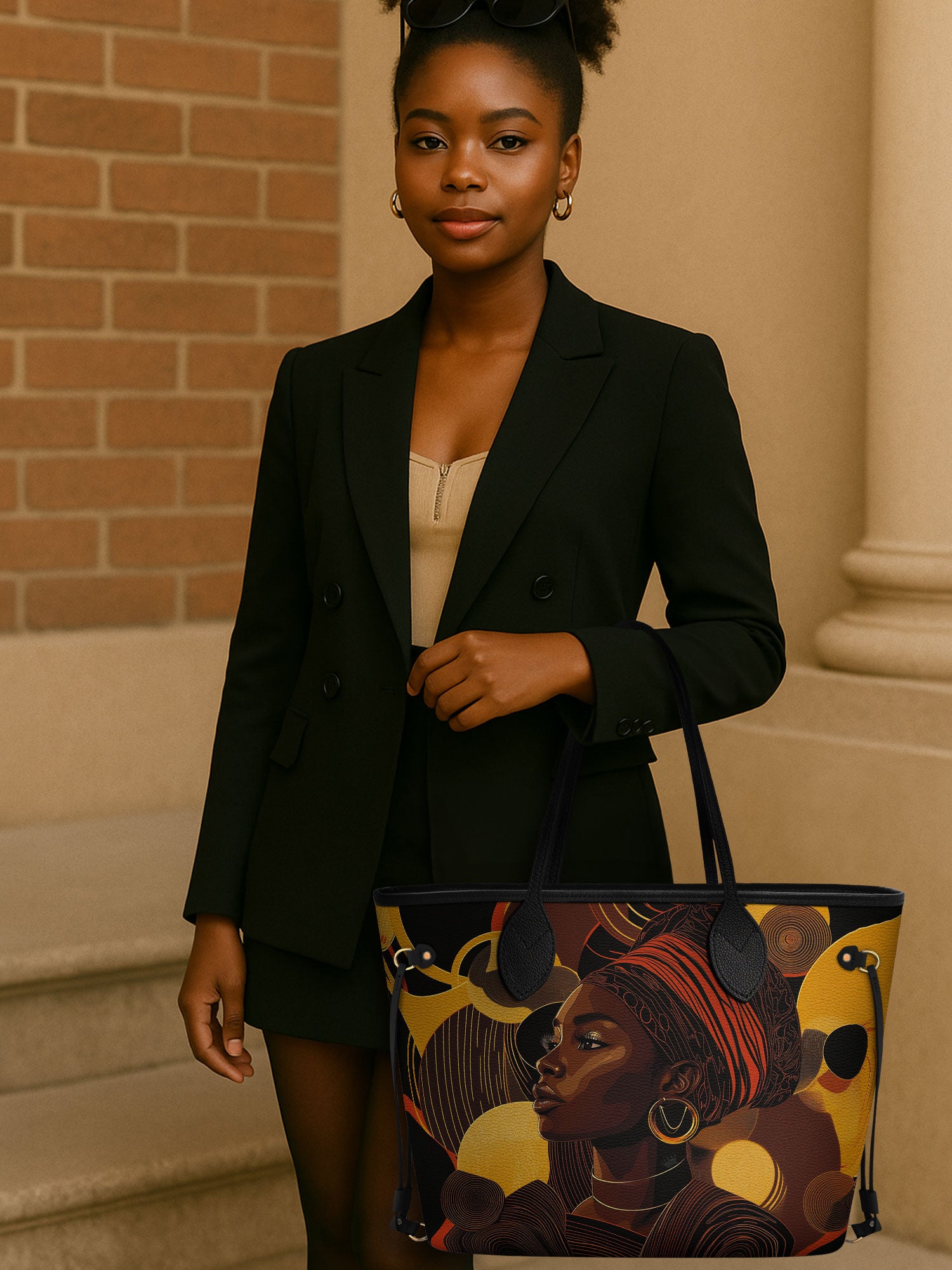 Ebony Beauty Classic Shopper Tote QR0XD315