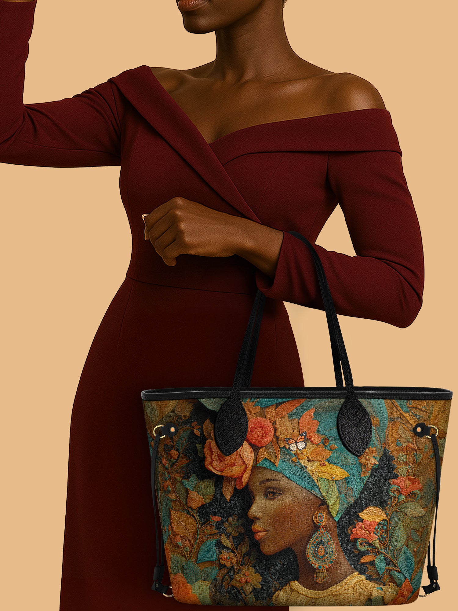 Floral Majesty Classic Shopper Tote QR0HH039