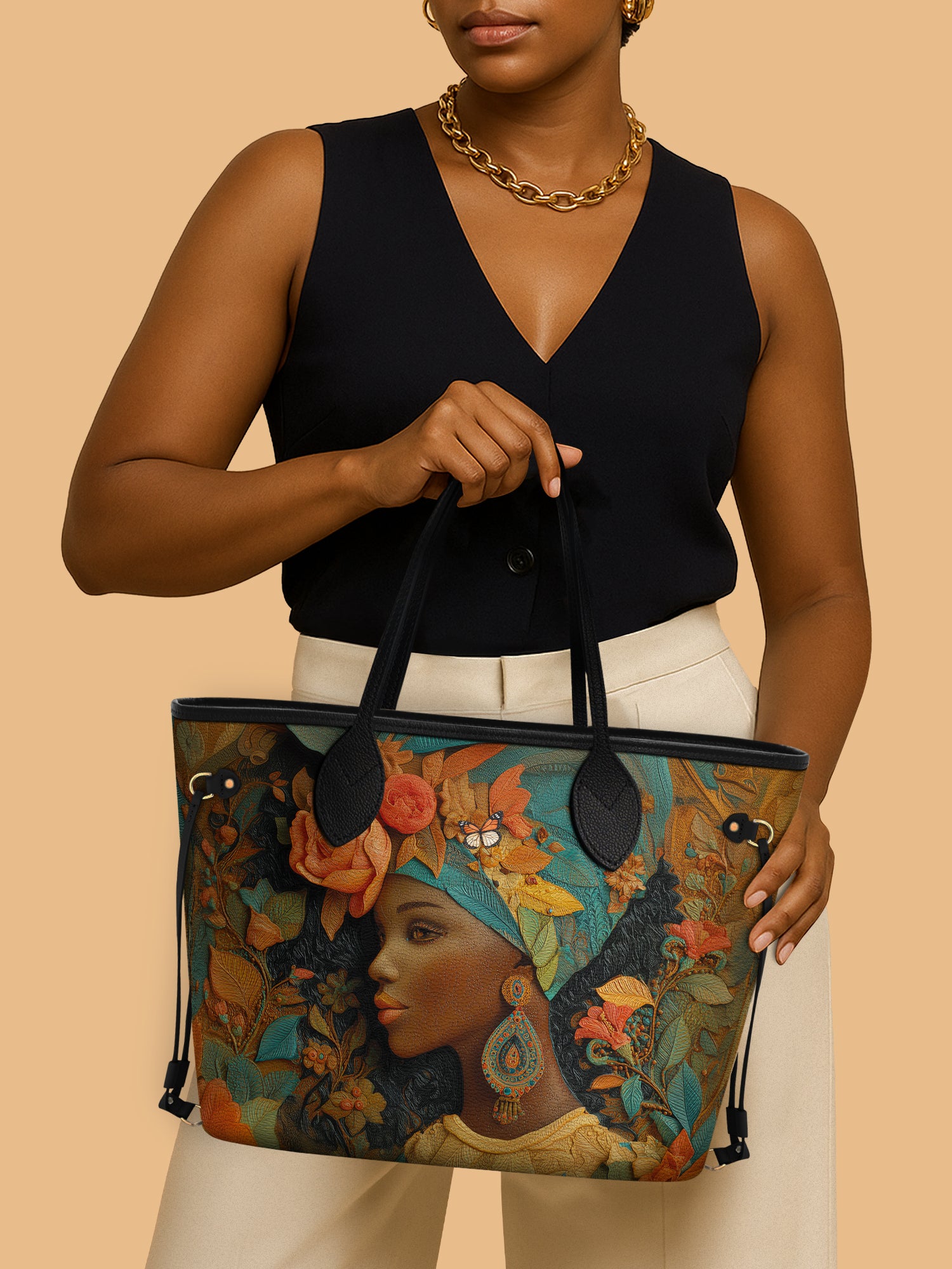 Floral Majesty Classic Shopper Tote QR0HH039