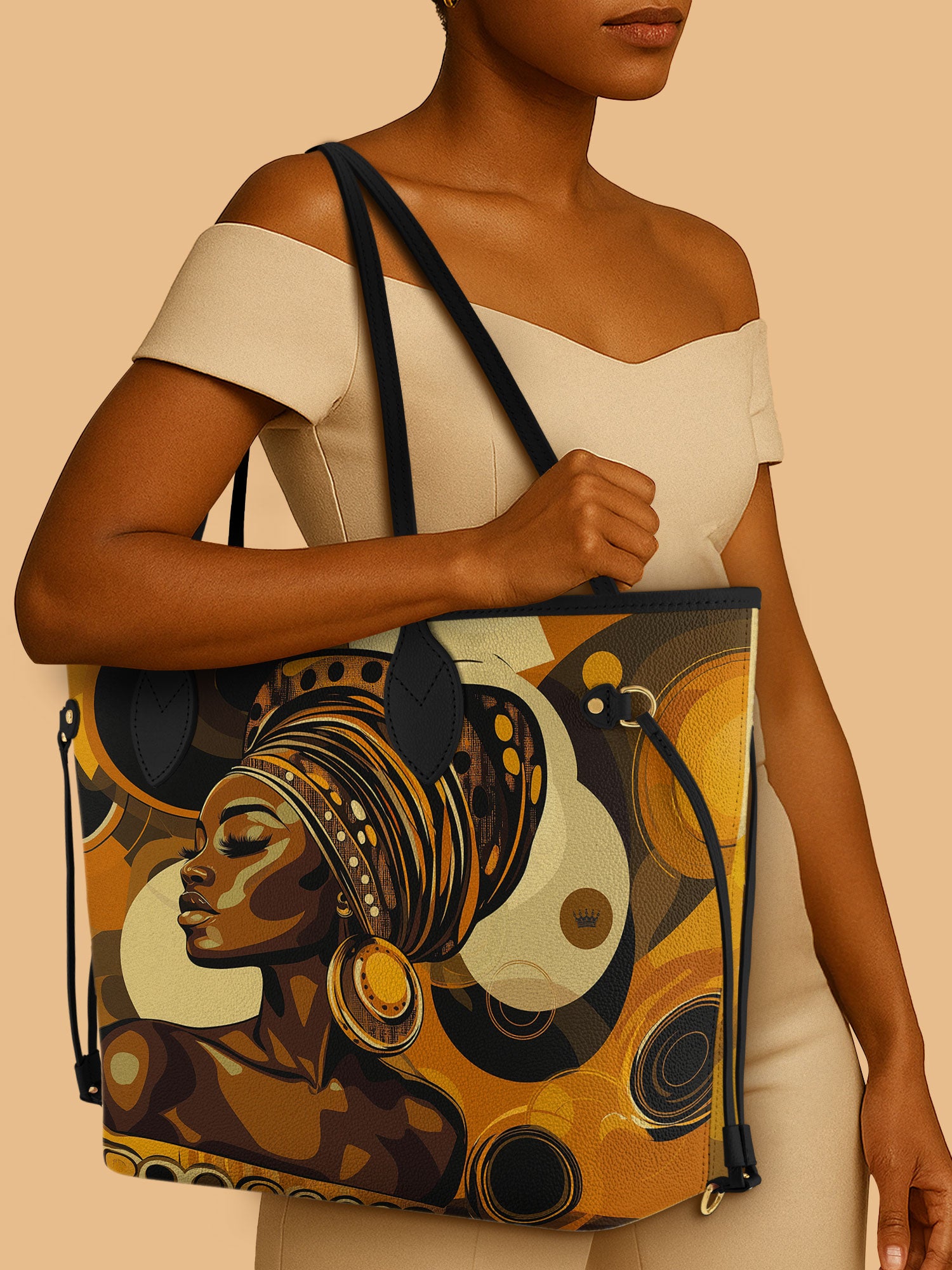 Golden Orbit Classic Shopper Tote QR0XD317