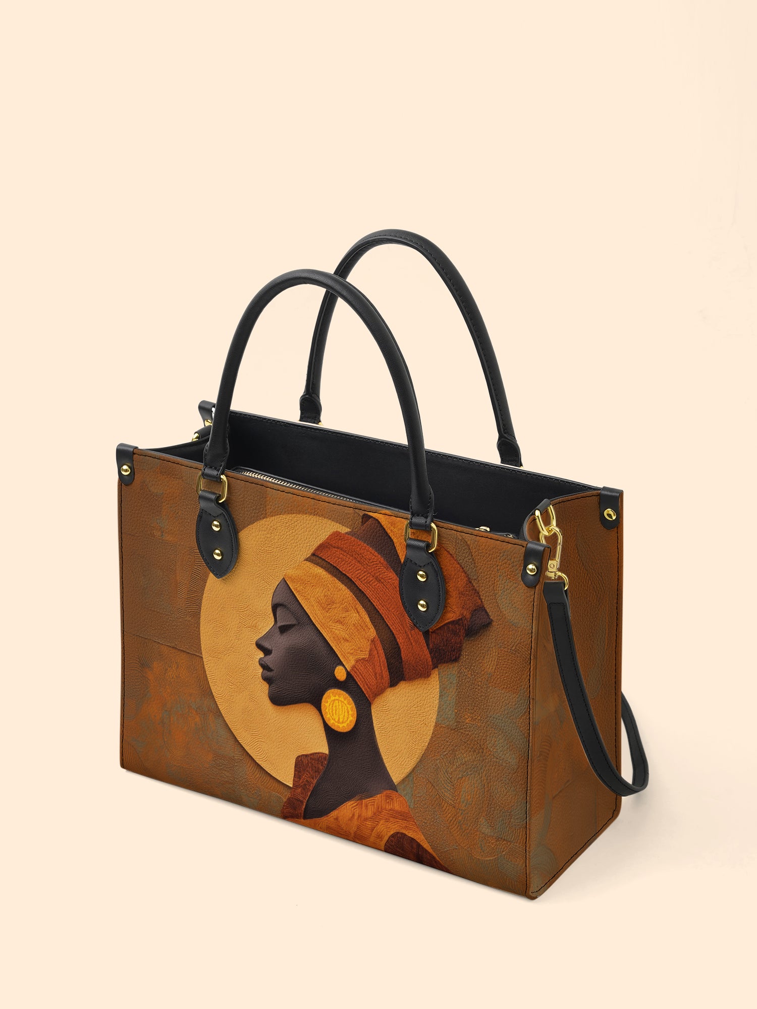 Obsidian Reverie Premium Leather Handbag QR0XD166