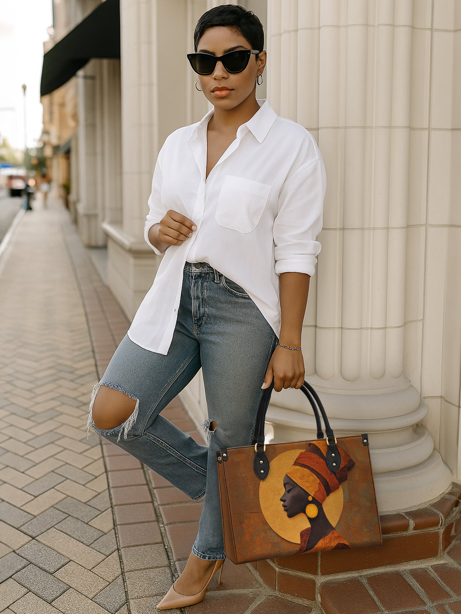 Obsidian Reverie Premium Leather Handbag QR0XD166