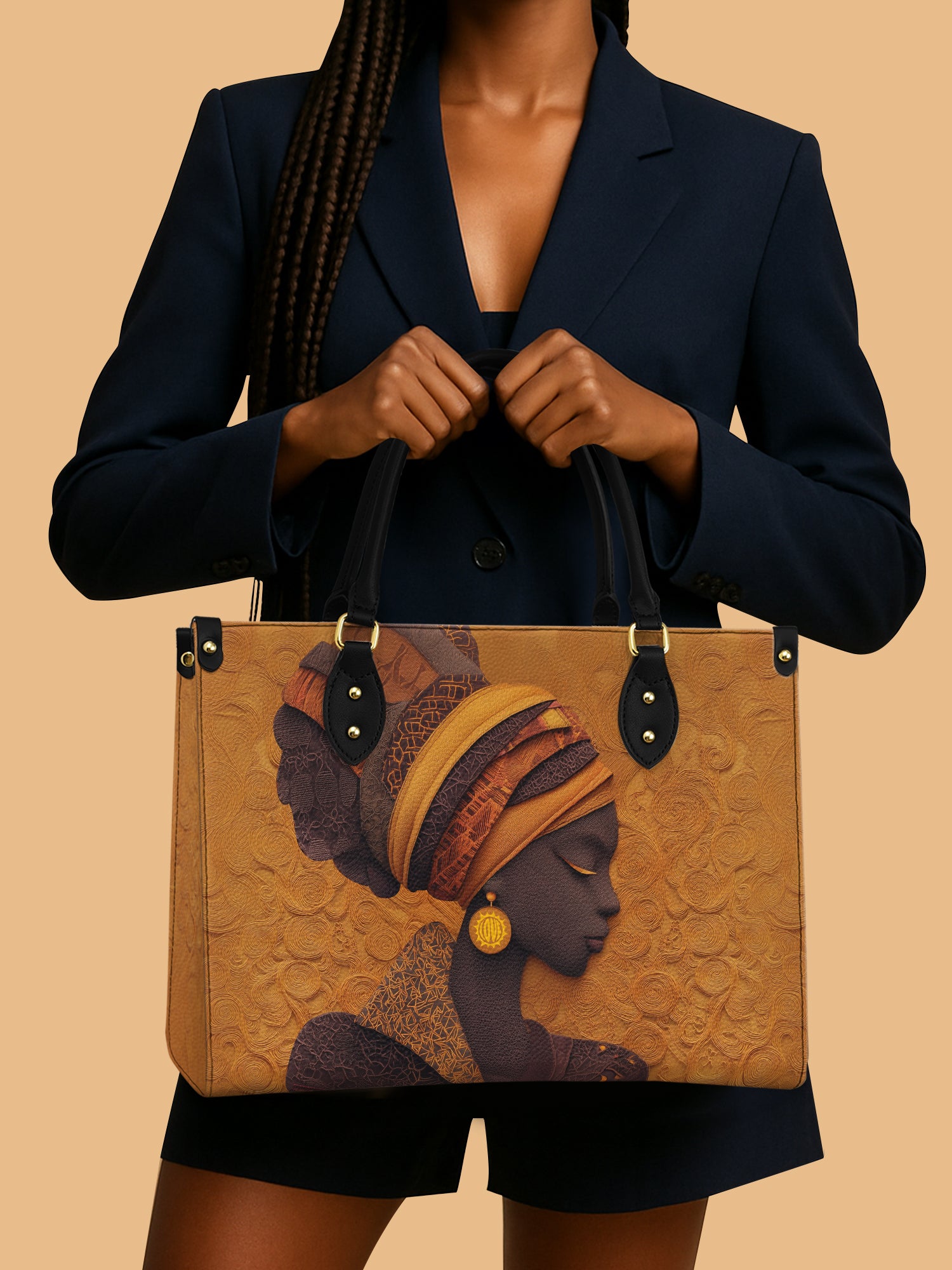 Solar Vein Premium Leather Handbag QR0XD167