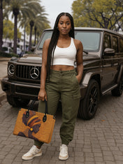 Solar Vein Premium Leather Handbag QR0XD167