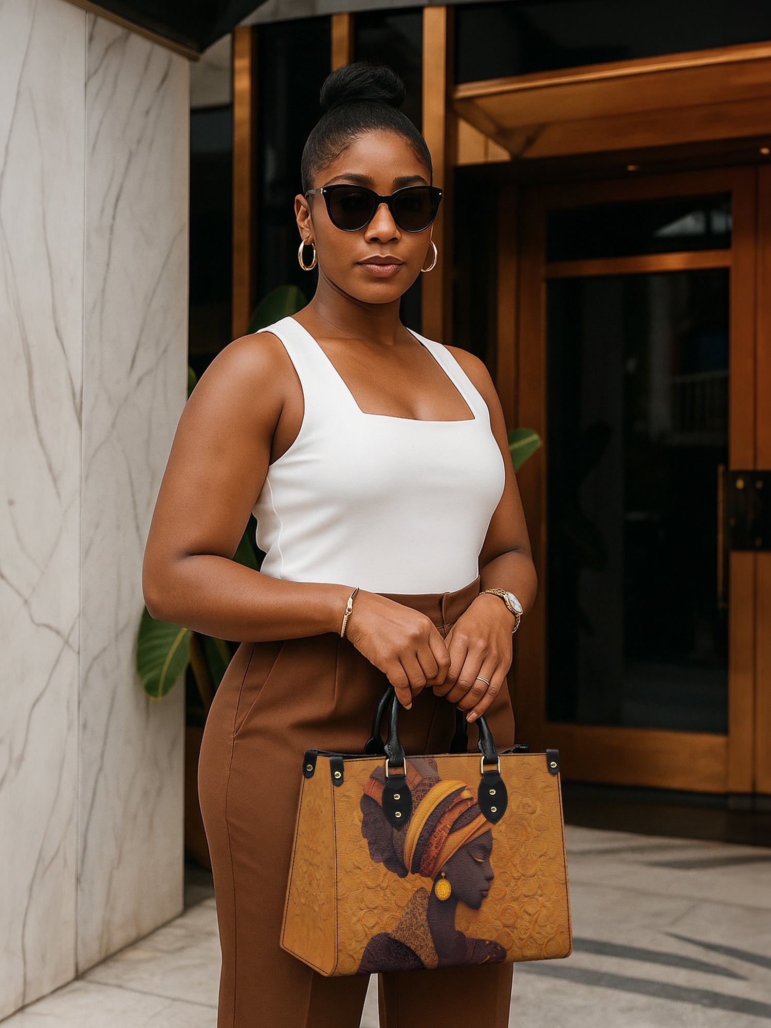 Solar Vein Premium Leather Handbag QR0XD167