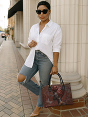 Butterfly Spirit Premium Leather Handbag QR0XD118