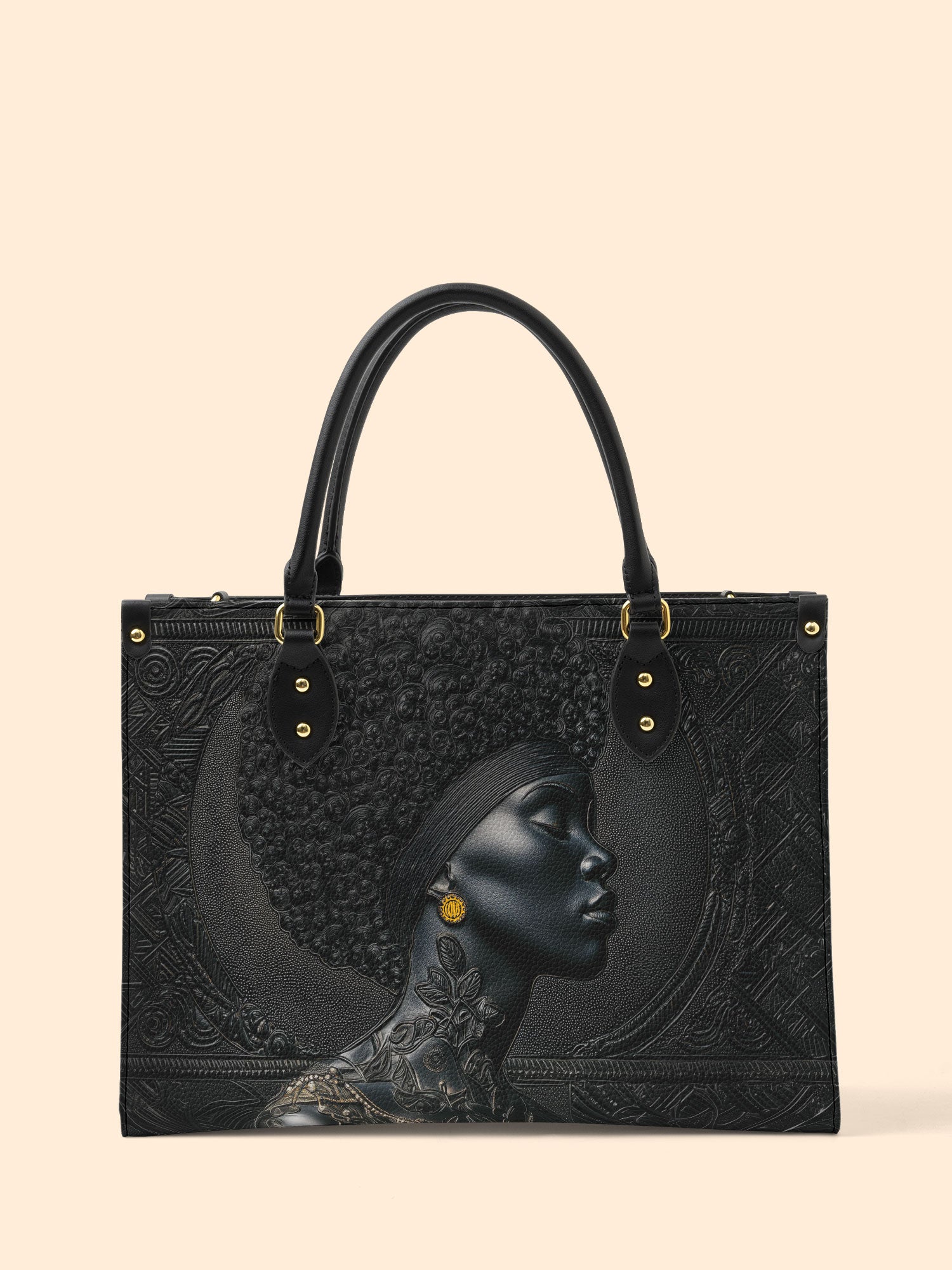 Crowned In Onyx Premium Leather Handbag QR0XD119