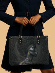 Crowned In Onyx Premium Leather Handbag QR0XD119