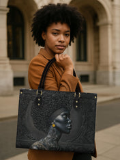 Crowned In Onyx Premium Leather Handbag QR0XD119