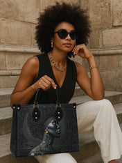 Crowned In Onyx Premium Leather Handbag QR0XD119