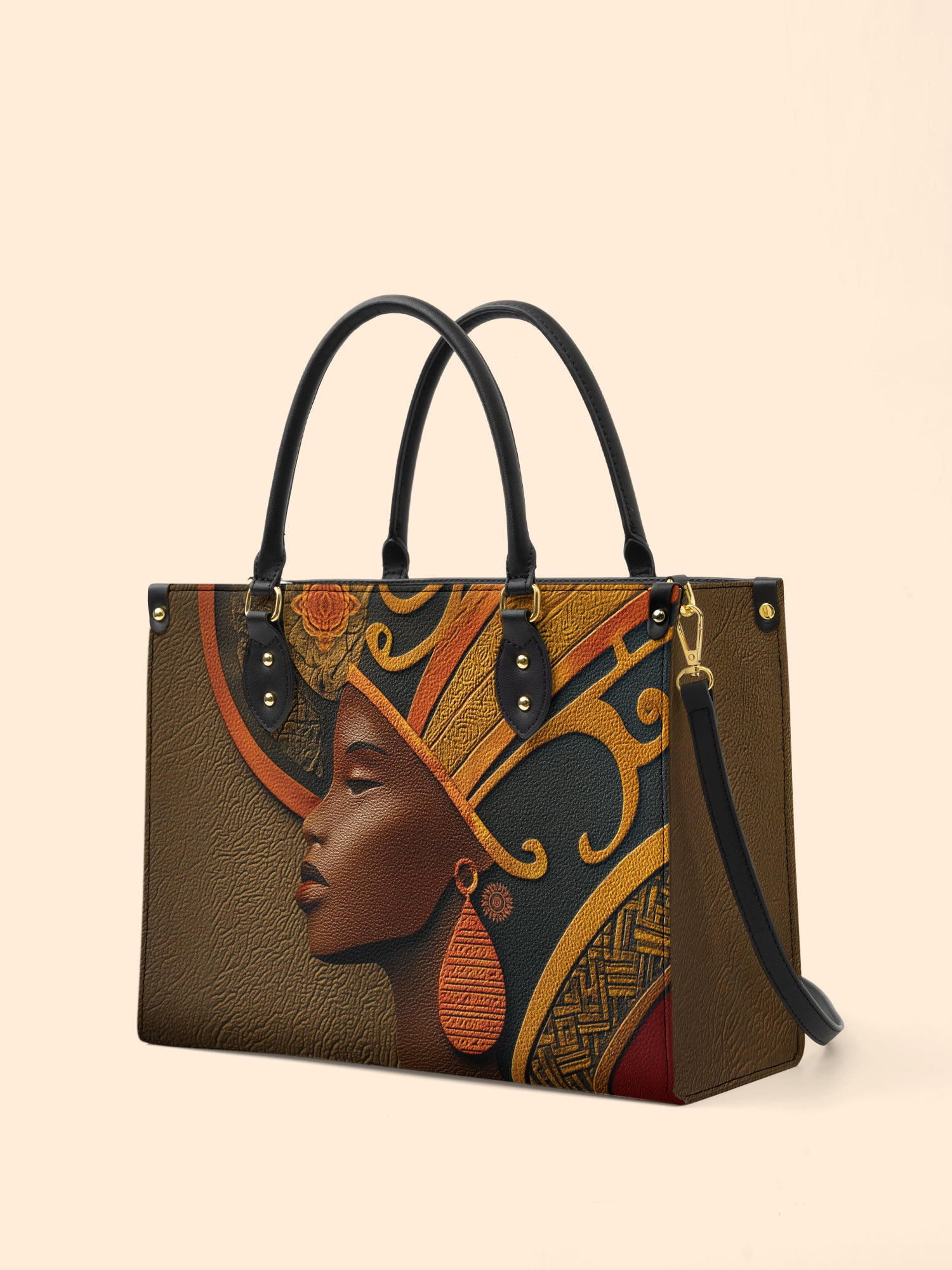 Ebony Reign Premium Leather Handbag QR0XD114