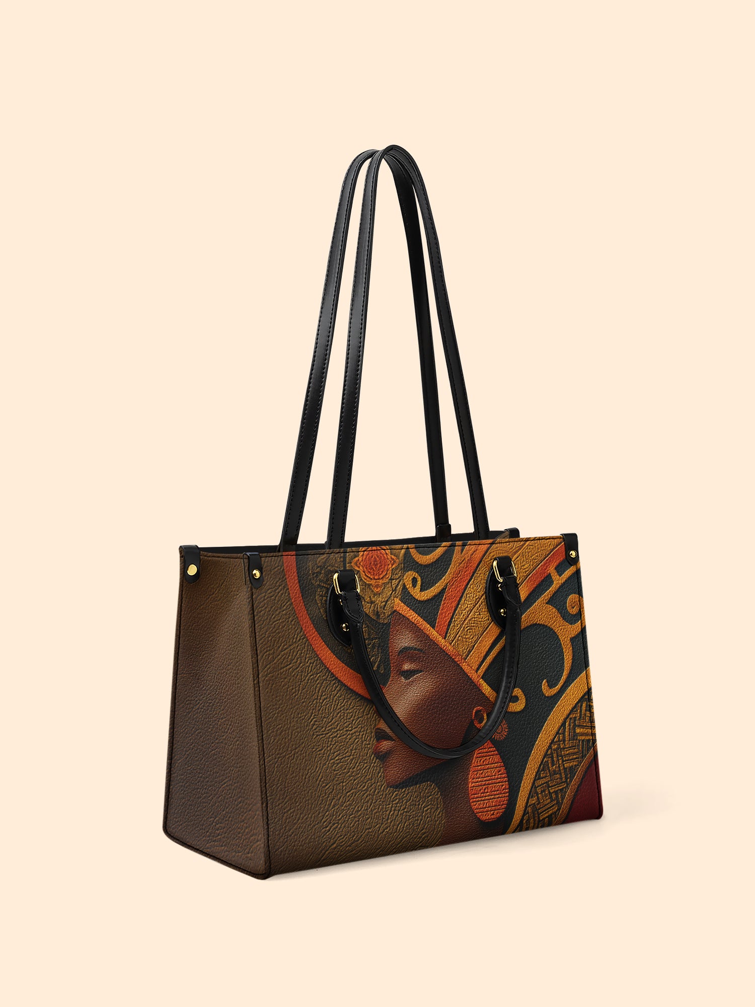 Ebony Reign Premium Leather Handbag QR0XD114