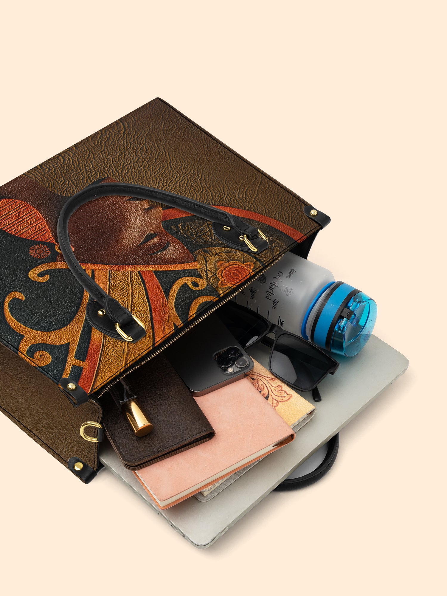 Ebony Reign Premium Leather Handbag QR0XD114