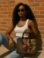 Ebony Reign Premium Leather Handbag QR0XD114