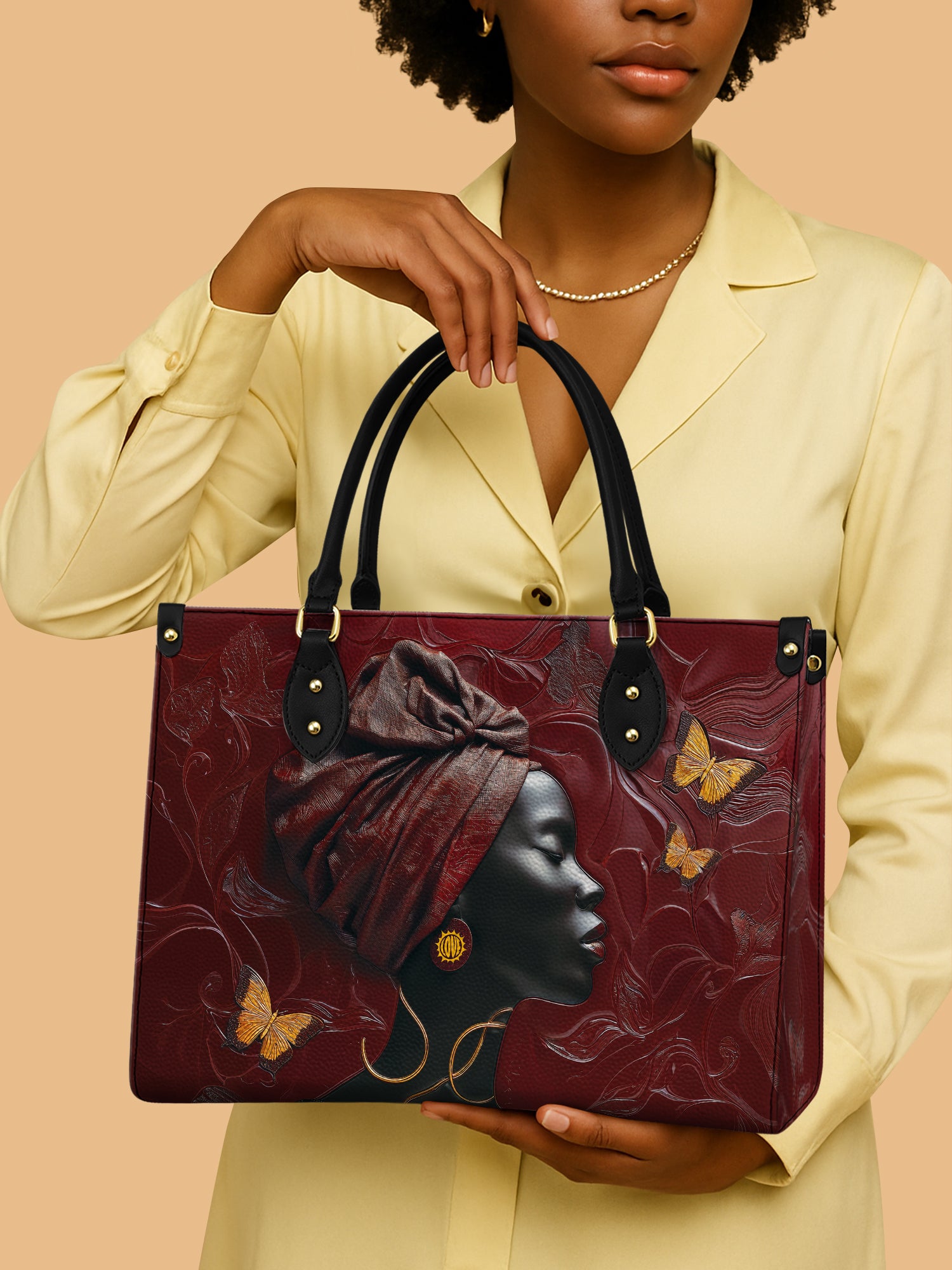 Gilded Grace Premium Leather Handbag QR0XD163