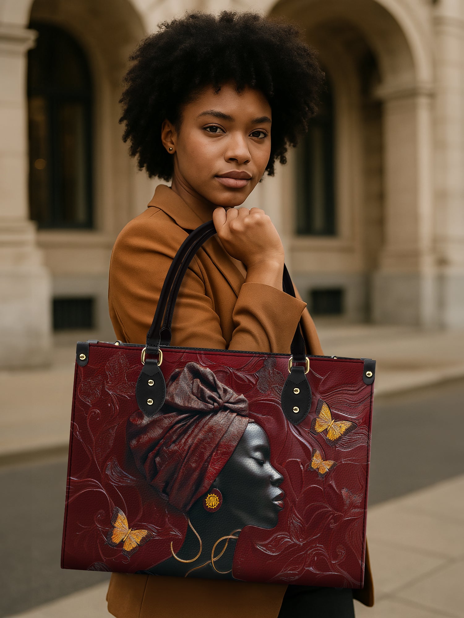 Gilded Grace Premium Leather Handbag QR0XD163