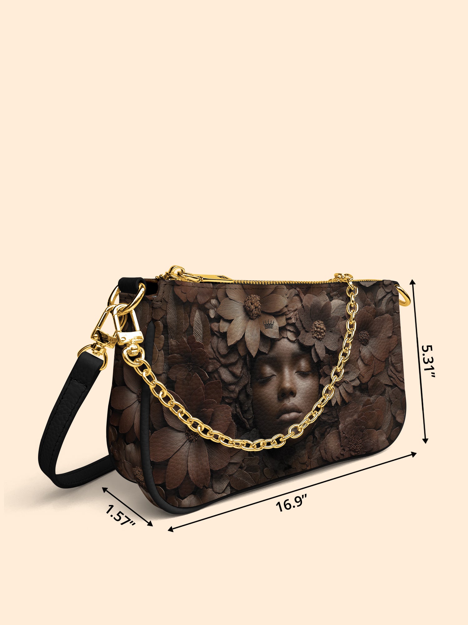 Wooden Bloom Classic Zip Pochette QR0TV017