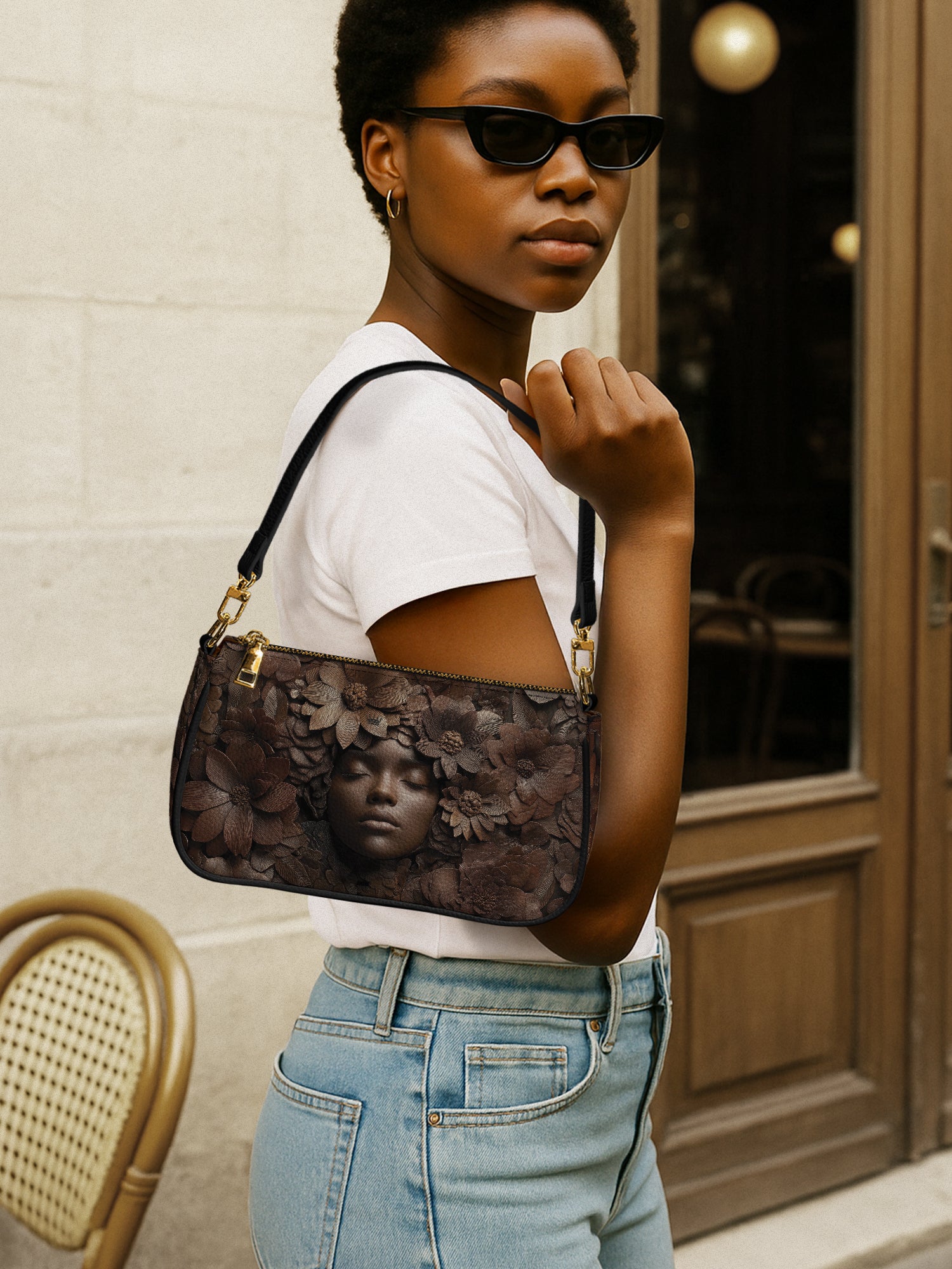 Wooden Bloom Classic Zip Pochette QR0TV017