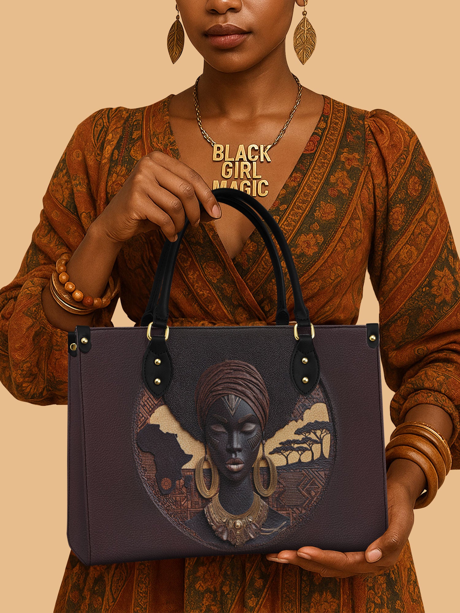 Africa's Soul Premium Leather Handbag QR0TD092