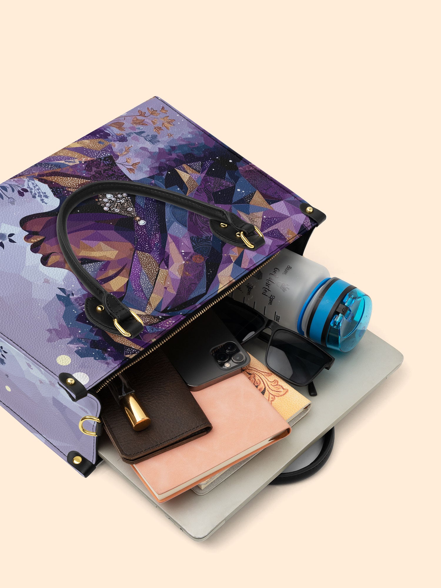 Purple Radiance Premium Leather Handbag QR0TD094