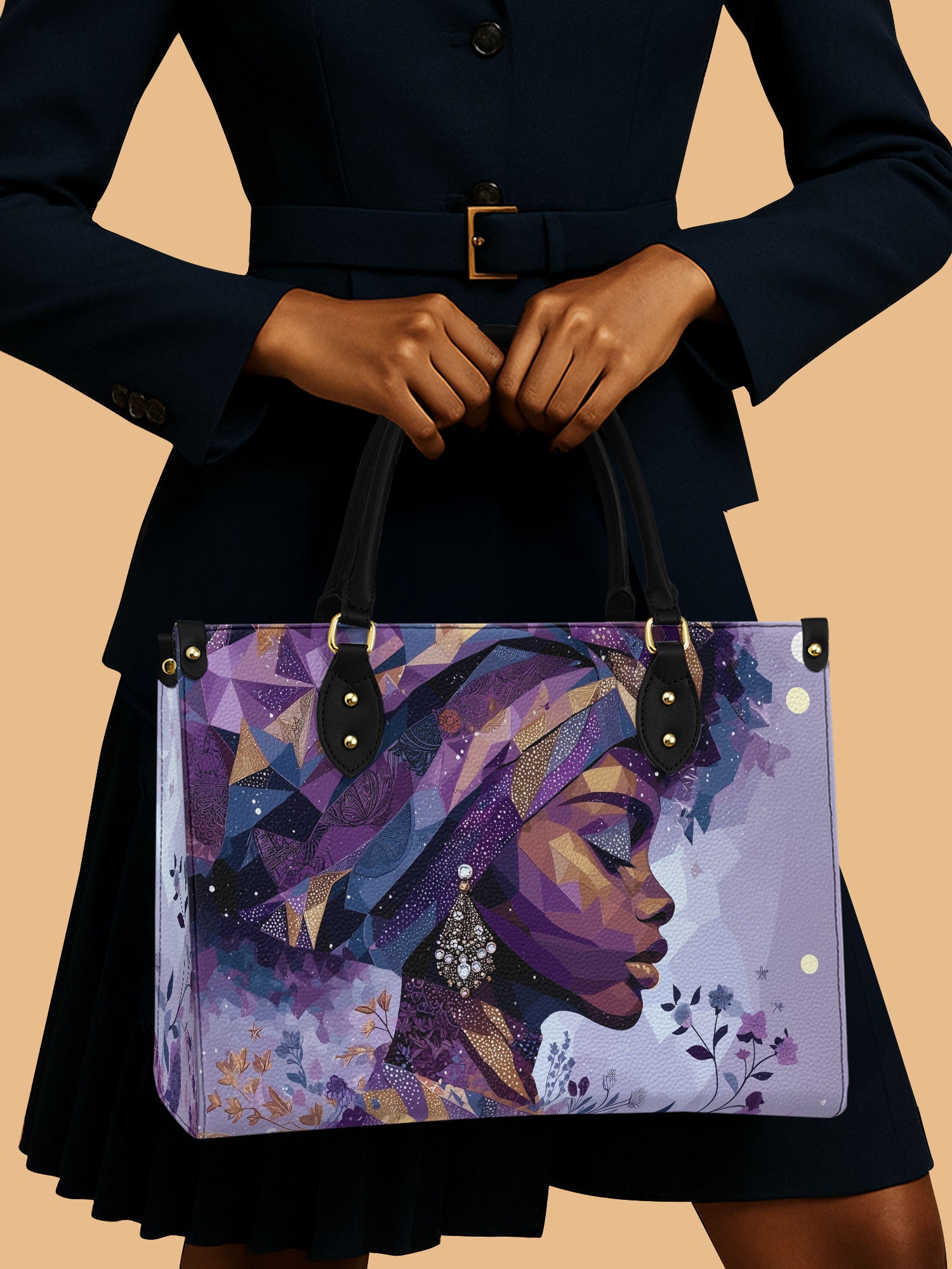 Purple Radiance Premium Leather Handbag QR0TD094