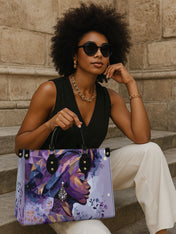 Purple Radiance Premium Leather Handbag QR0TD094