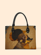 African Tribe Woman Premium Leather Handbag QR0HH023