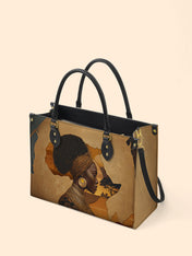 African Tribe Woman Premium Leather Handbag QR0HH023
