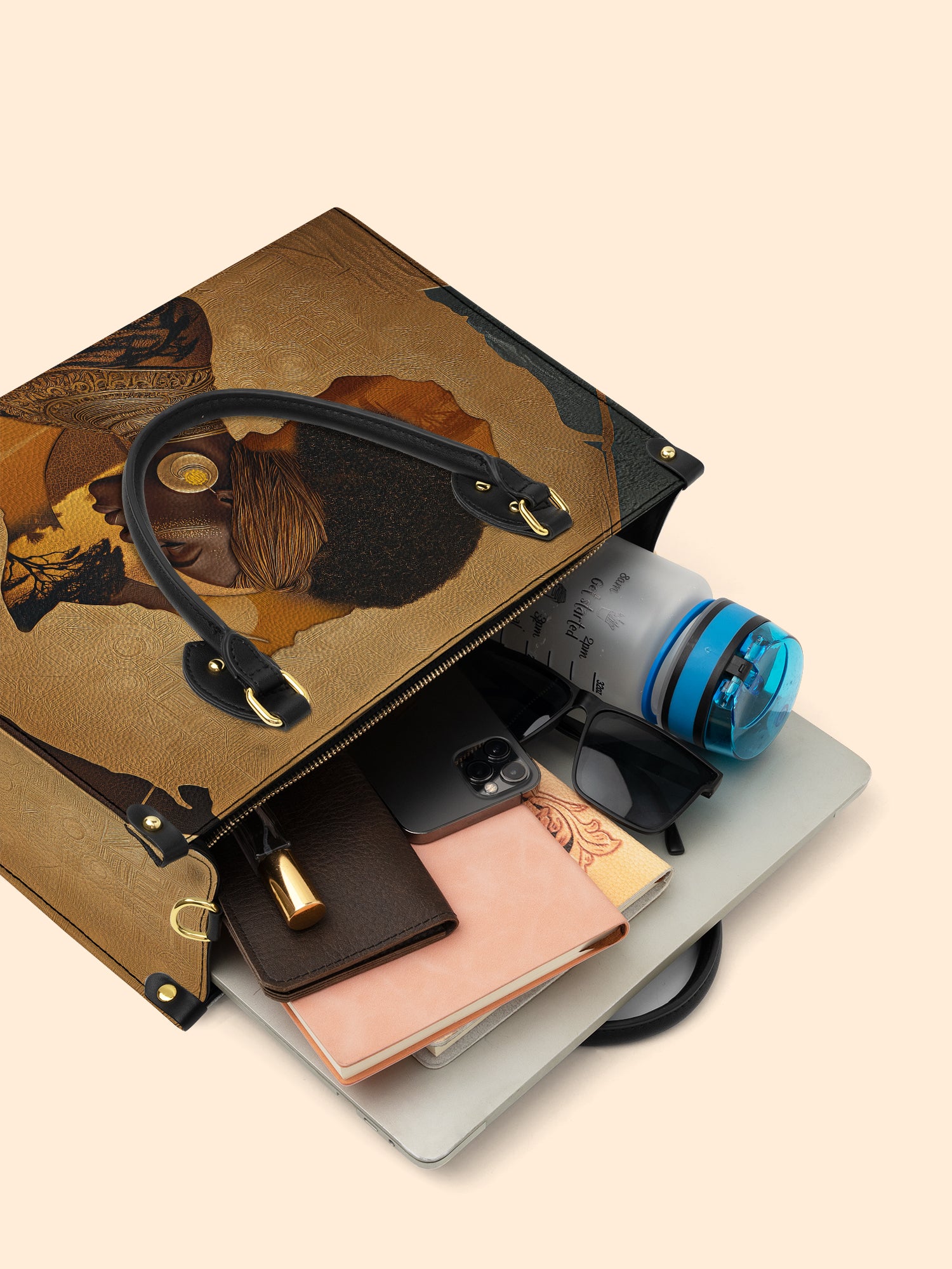 African Tribe Woman Premium Leather Handbag QR0HH023