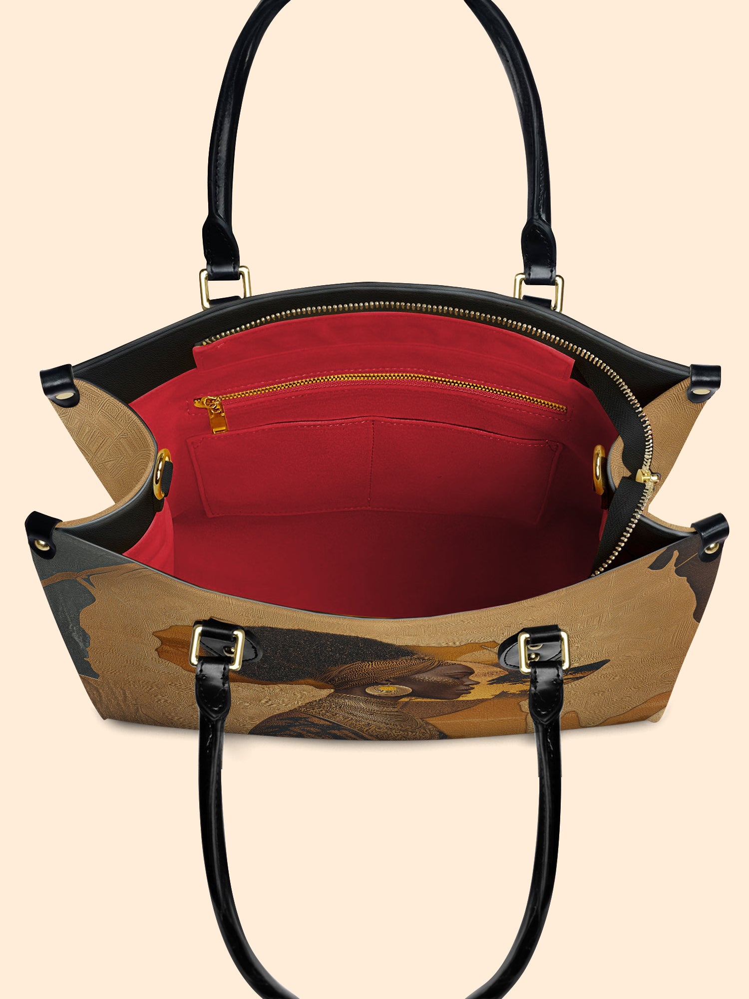 African Tribe Woman Premium Leather Handbag QR0HH023