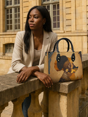 African Tribe Woman Premium Leather Handbag QR0HH023