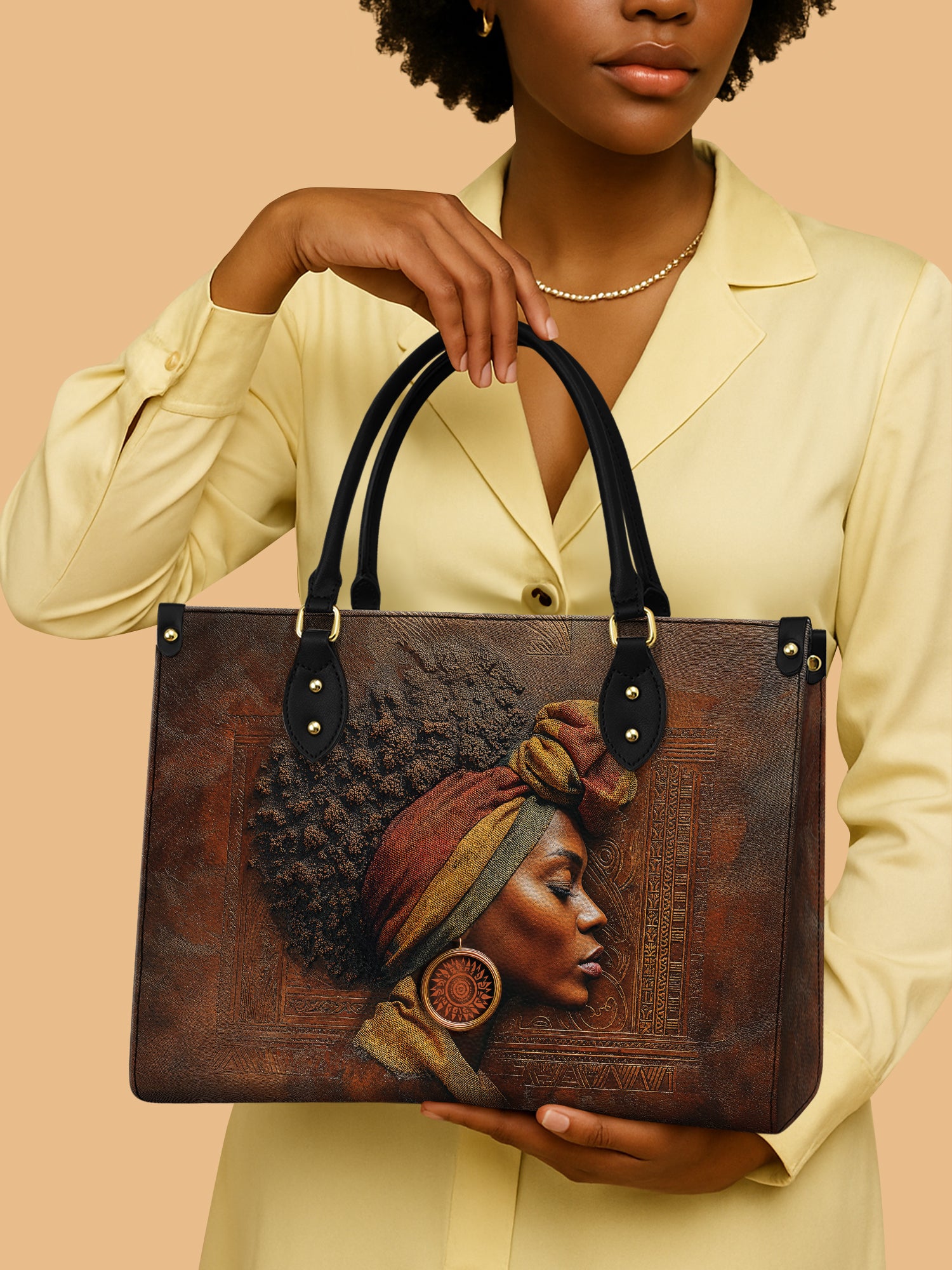 Afro-Elegance Premium Leather Handbag QR0HH022