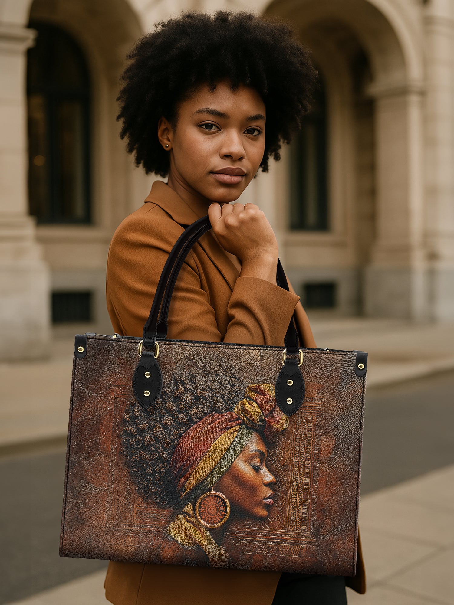 Afro-Elegance Premium Leather Handbag QR0HH022