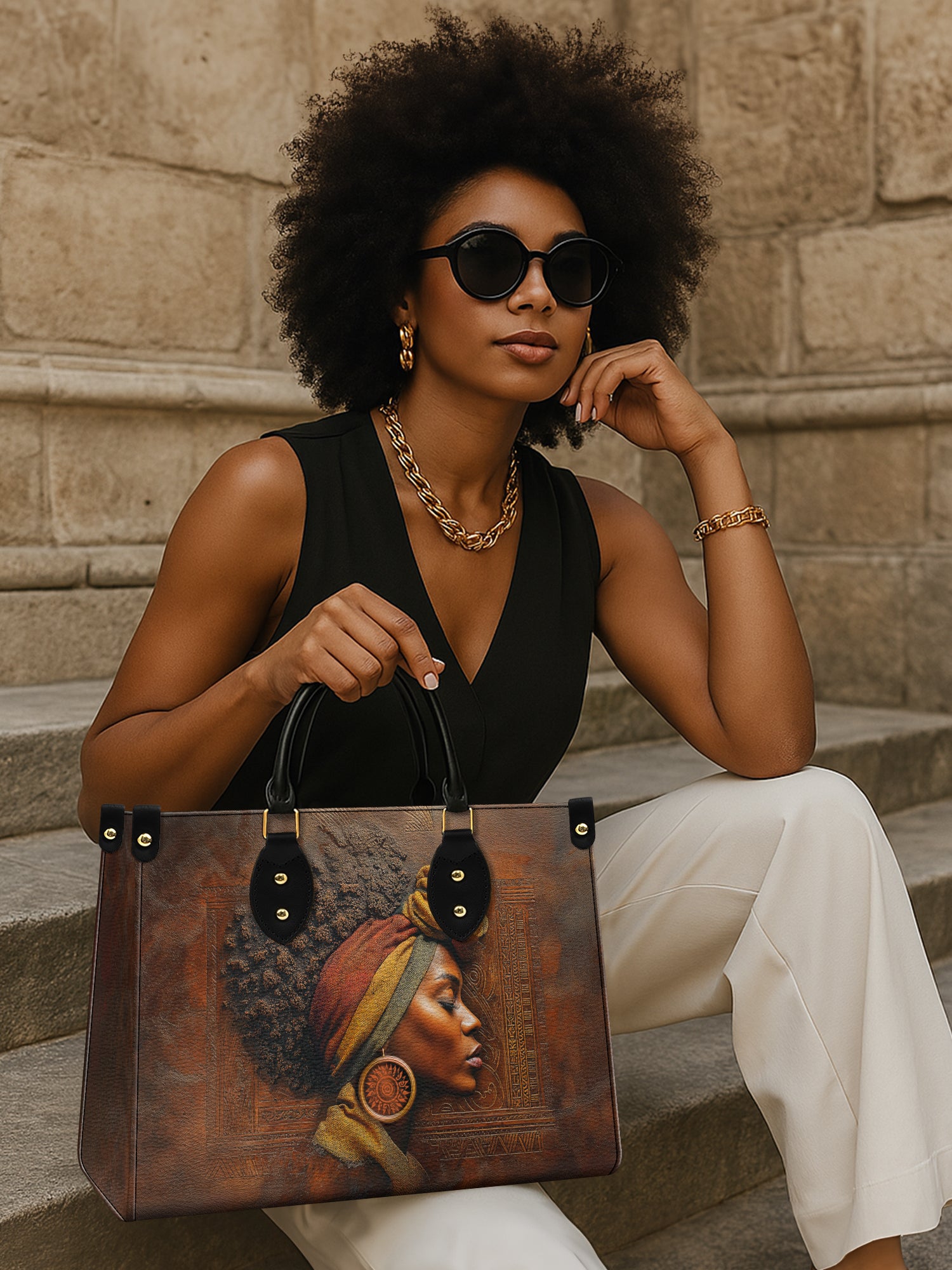 Afro-Elegance Premium Leather Handbag QR0HH022