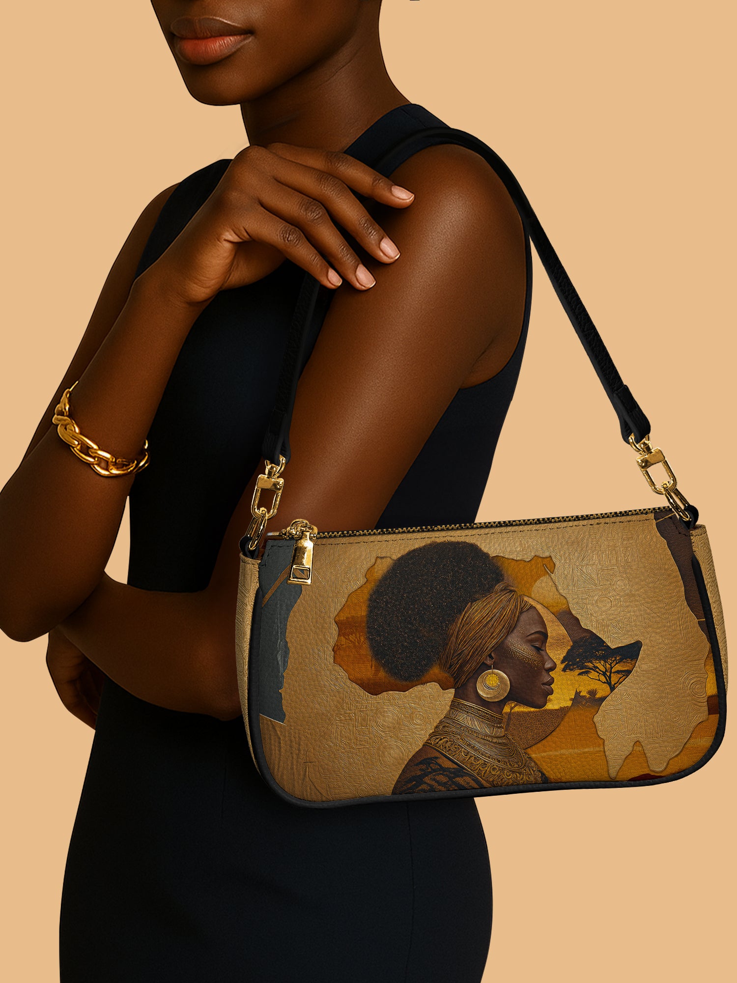 African Tribe Woman Classic Zip Pochette QR0HH028